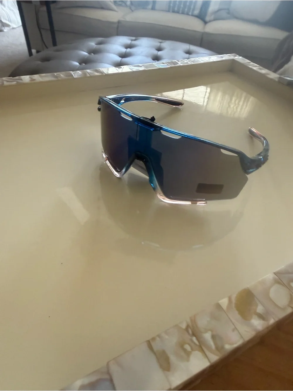 Sport Shield Sunglasses in Blue Gradient